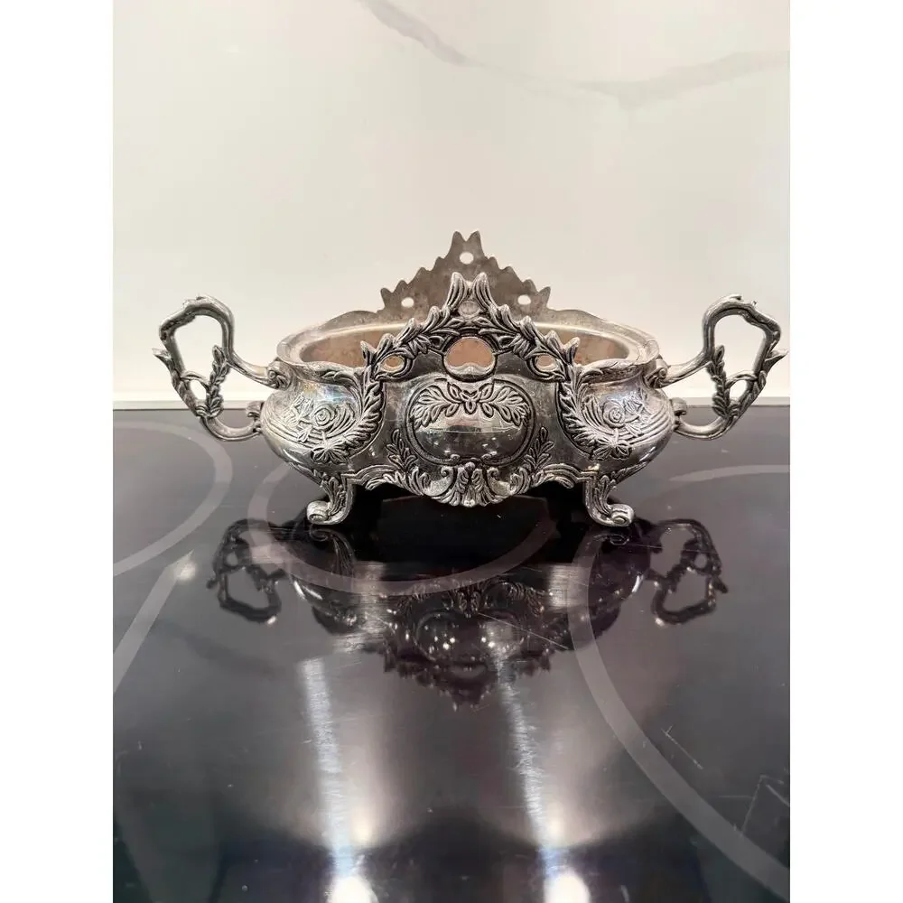Godinger Silverplate Double Jardiniere Cachepot Centerpiece w/ Removable Liner